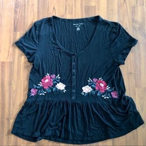 ☀️ American Eagle Soft & Sexy Peplum Tee